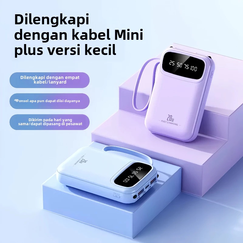 BEST DEALS POWERBANK 20000MAH MINI 4 KABEL USB SCREEN DIGITAL DISPLAY /POWER BANK 20000MAH /