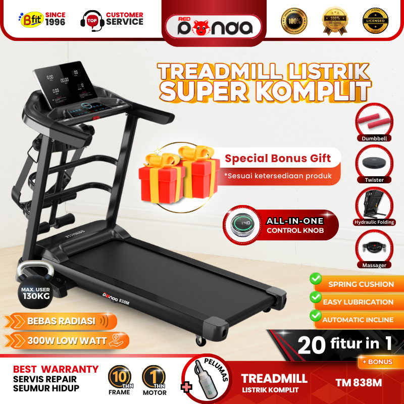 Treadmill Elektrik Redpanda 838M Multifungsi Listrik Lipat Portable Low Watt