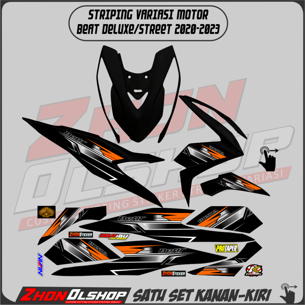 Sticker Striping Vareasi Honda Beat Deluxe Street 2020 2023 Striping Lis Simple Elegan