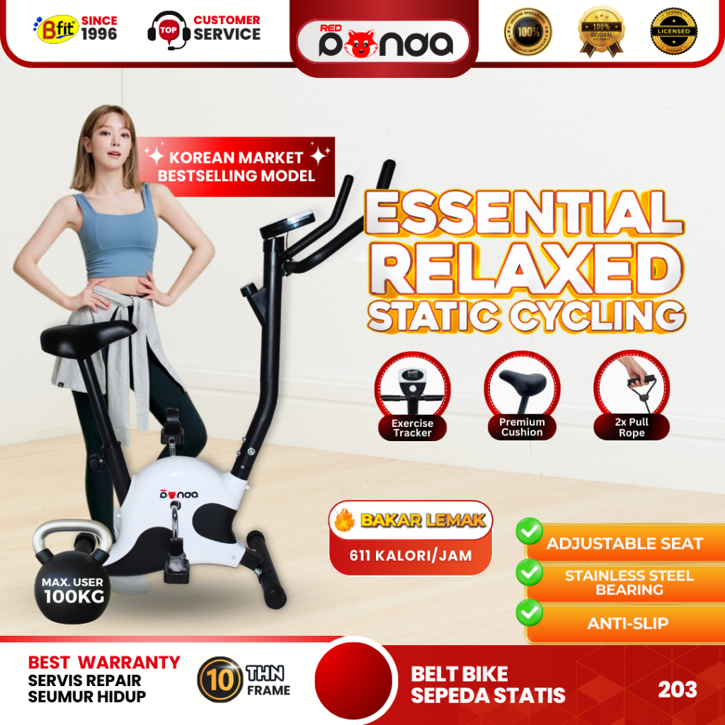 (SEMARANG) Sepeda Statis REDPANDA 203B Exercise Bike Sepeda Olahraga Cardio Murah Portable Alat
