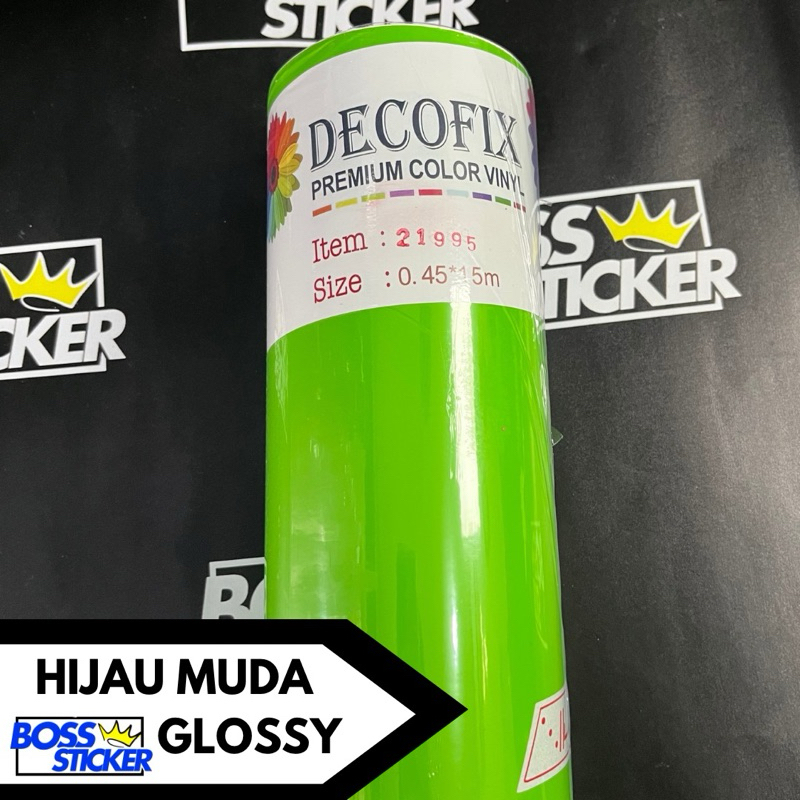 Sticker Hijau Muda Glossy - Stiker Hijau Muda Glosi - Skotlet Hijau Muda Kilap
