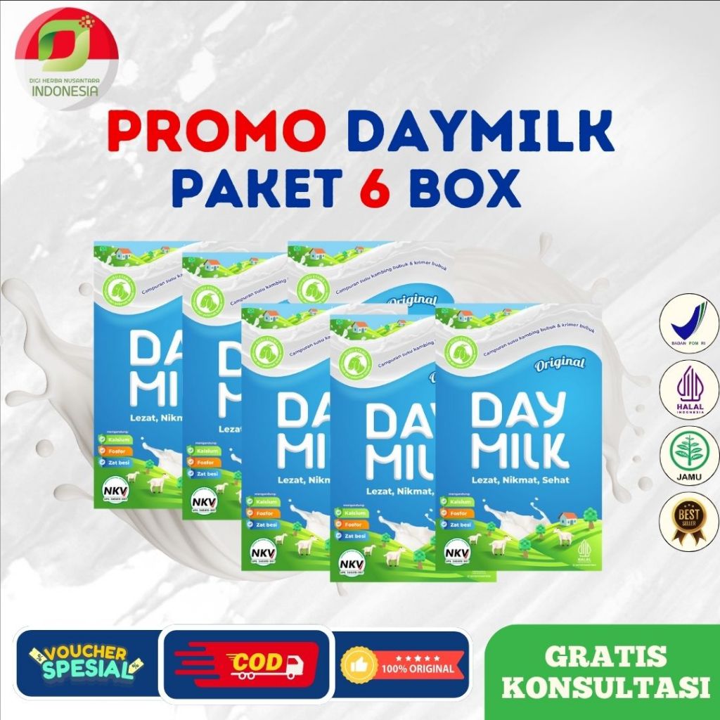 

DAYMILK ORIGINAL 6 Box | Susu Kambing Etawa Untuk Menjaga Kesehatan Tulang & Pernafasan