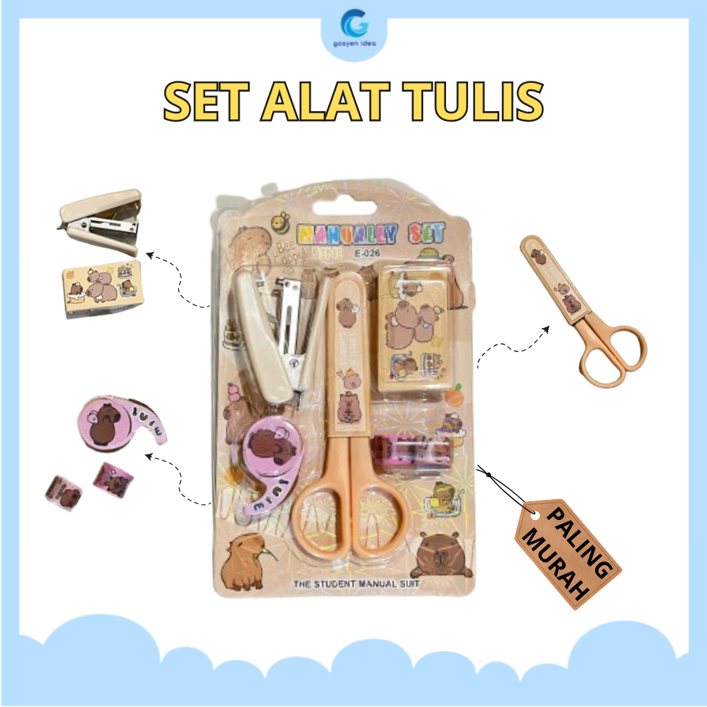 

Set Alat Tulis Anak SD Gunting Stapler Selotip Sekolah Kantor karakter