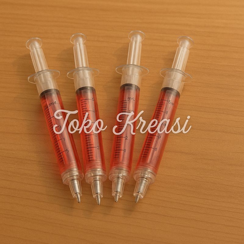 

(Per pcs) Pulpen / Bulpen / Bolpen Hitam Model Jarum Suntik