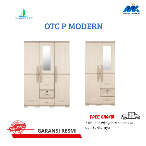 Lemari Pakaian Plastik OTC Modern Olymplast 3 Pintu Lemari Baju 2 Pintu Laci Rak Gantung