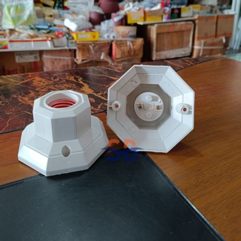 Fitting plafon segi 8 SOK / fitting lampu / fitting lampu plafon / plafon pitingan fitting / fitting