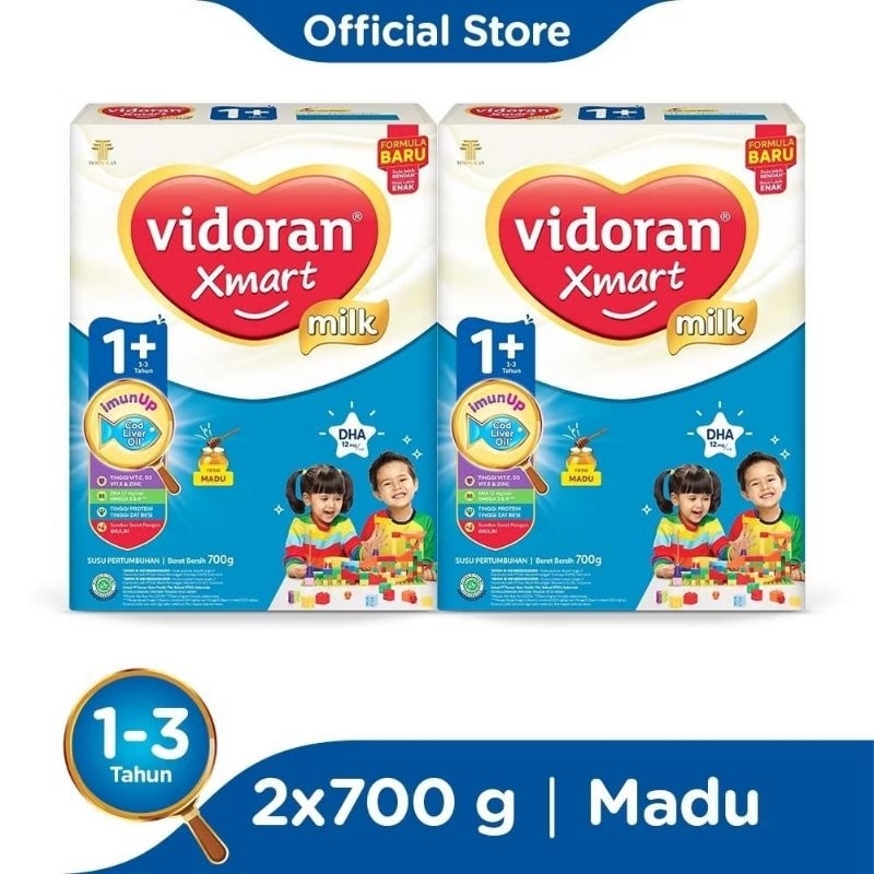 

( 2 BOX ) VIDORAN XMART 1+ MADU VANILA 700GR