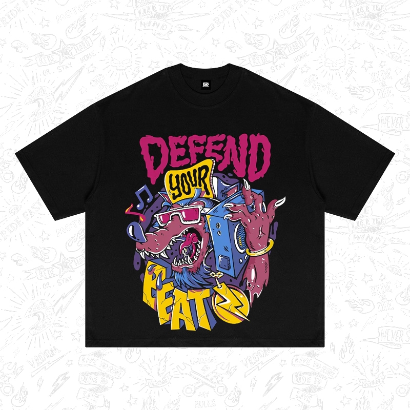 Kaos Hitam "LIDER MOTOR" - Desain Grafiti Retro dengan Teks Bold & Simbol Musik Streetwear Trendy