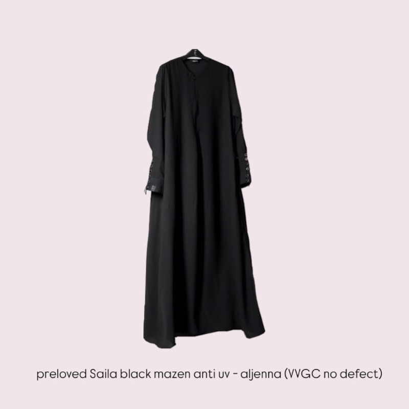 RARE preloved saila dress aljenna black (M) + fk longprime batch 2022 - mazen anti uv kain sultan