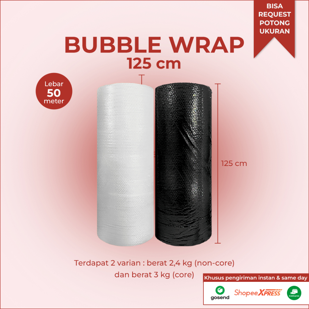 

Bubble Wrap 125cm x 50m 3kg 2,4Kg / Plastik Packing Bubblewrap Online Shop Termurah
