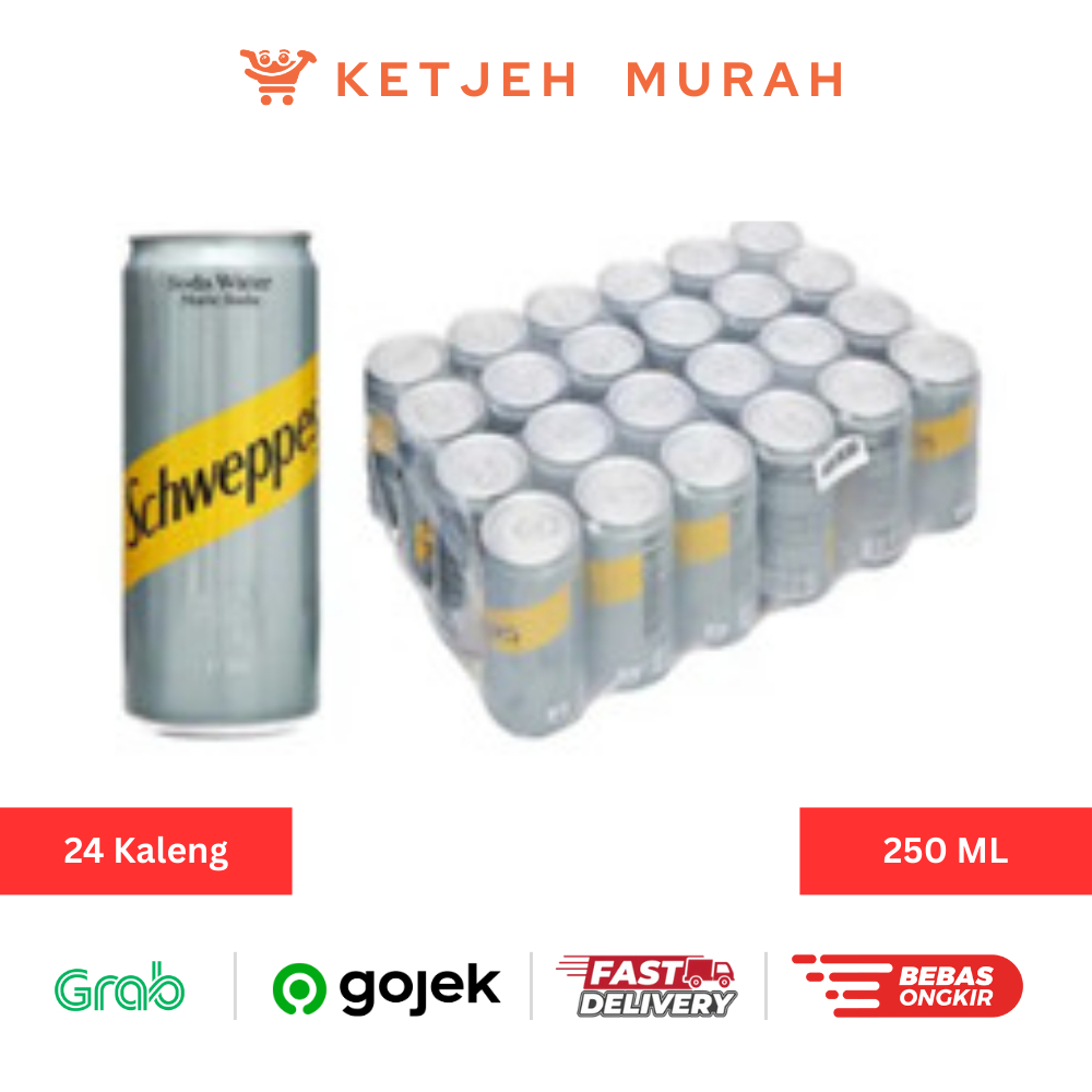 

Schweppes Soda Water Can Kaleng 250 ML 1 Dus isi 24 Kaleng