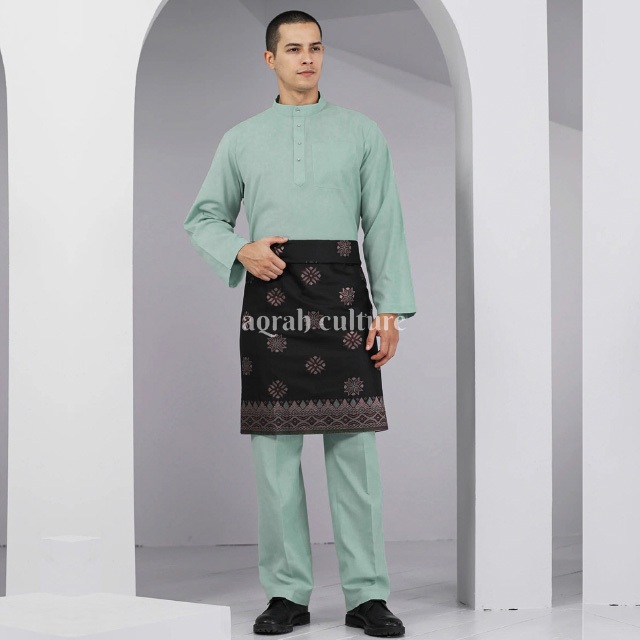 Farhad Baju Melayu Pria Modern Bahan Katun Toyobo Satu Set Pakaian Koko Muslim Kurta Cekak Musang Te