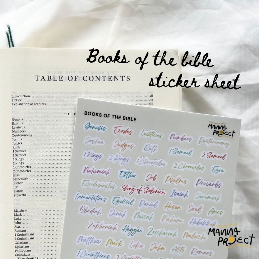 

Books of the Bible Sticker Sheet | Waterproof, Vinyl Stickers | Manna Project | Journaling Sticker | Christian Sticker | Sticker Alkitab
