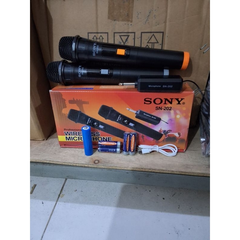 Mic Wireless Profesional SN 202 Sony Mikrofon Wireless Mic Bluetooth Mikrofon Bluetooth Mic Karaoke 