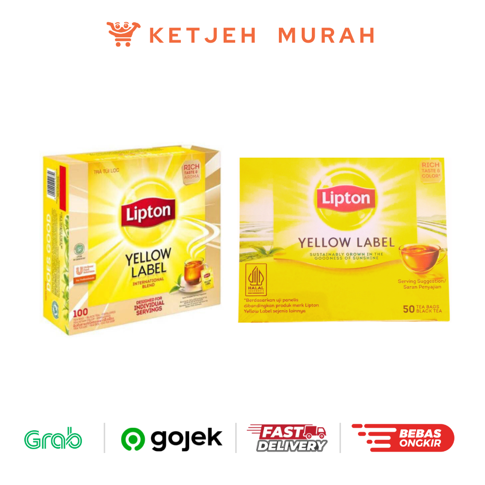 

Lipton Yellow Label Black Tea Teh Hitam Non Enveloped isi 100 Kantong x 2 Gram / Enveloped 50 Kantong x 2 Gram