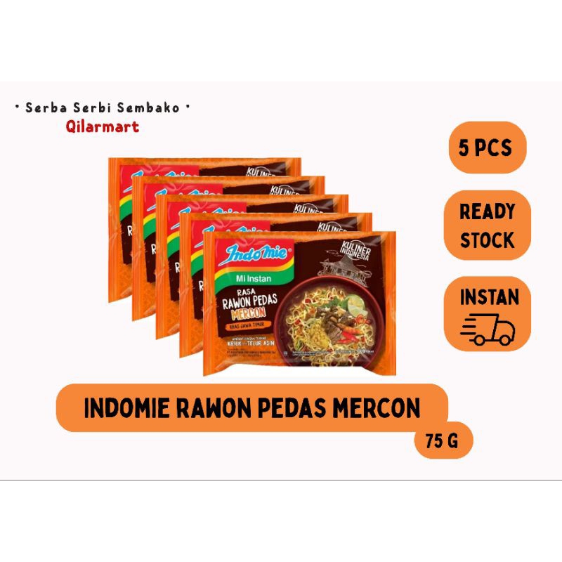 

INDOMIE RAWON PEDAS MERCON MI INSTAN KUAH 75g-5 pcs