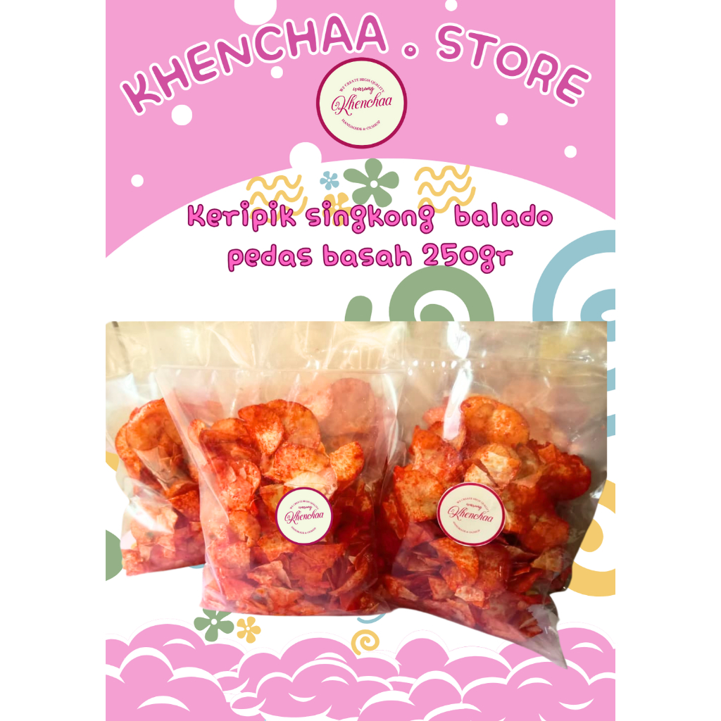 

Keripik singkong balado pedas basah
