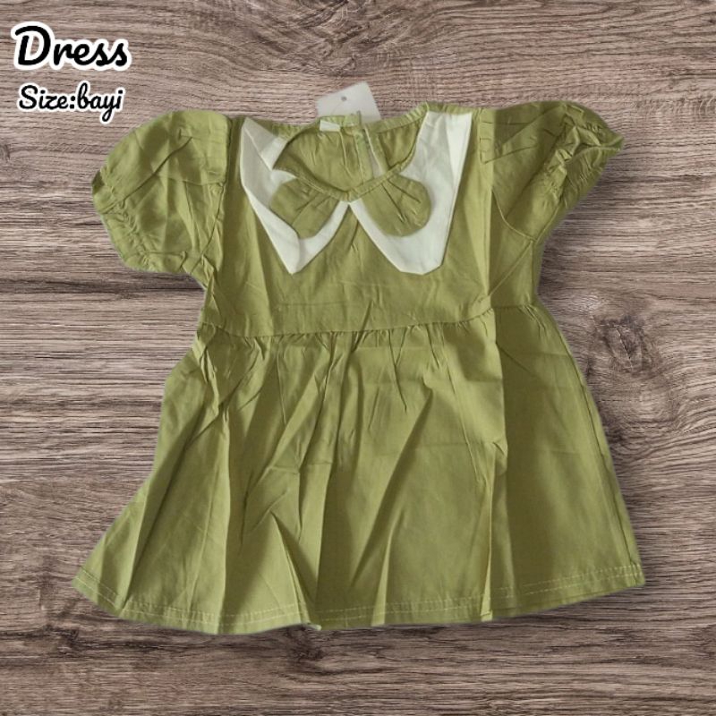 Dress Bayi Perempuan Warna Hijau Olive – Ukuran Bayi