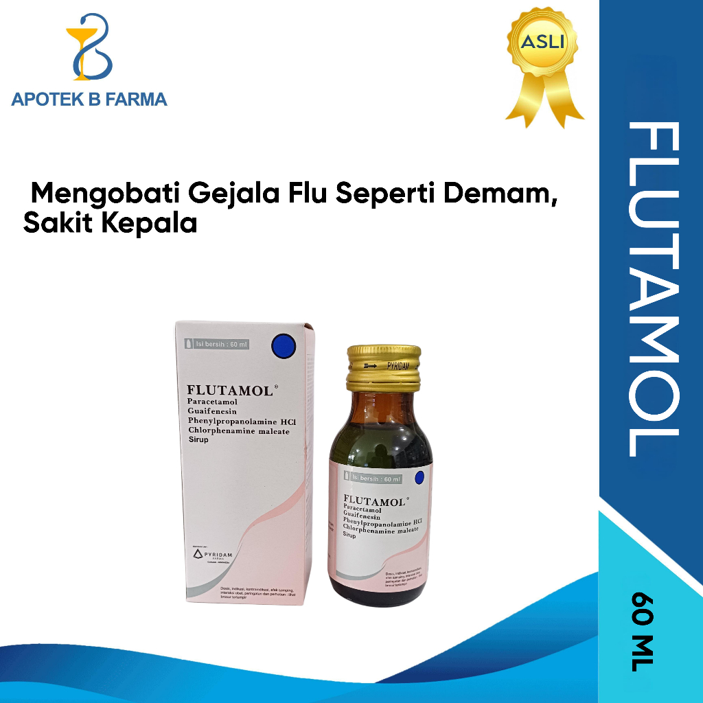 Flutamol Sirup 60 ml / FLUTAMOL SYRUP - mengobati gejala flu seperti demam, sakit kepala