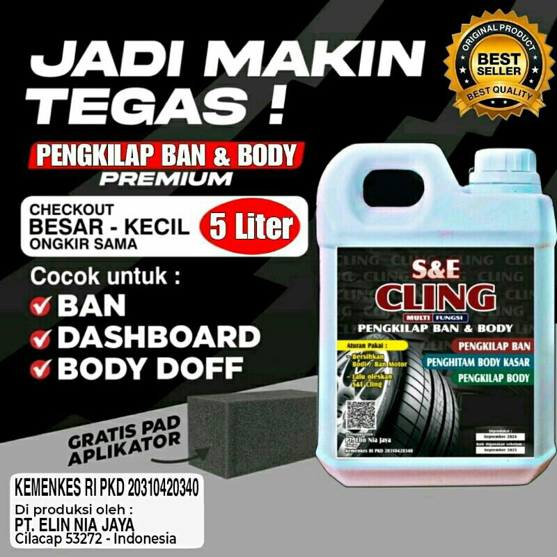 Semir Ban Pengkilap Serbaguna Mobil Motor 5 Liter  - Pengkilap Penghitam Body Kendaraan 5 Liter Prem