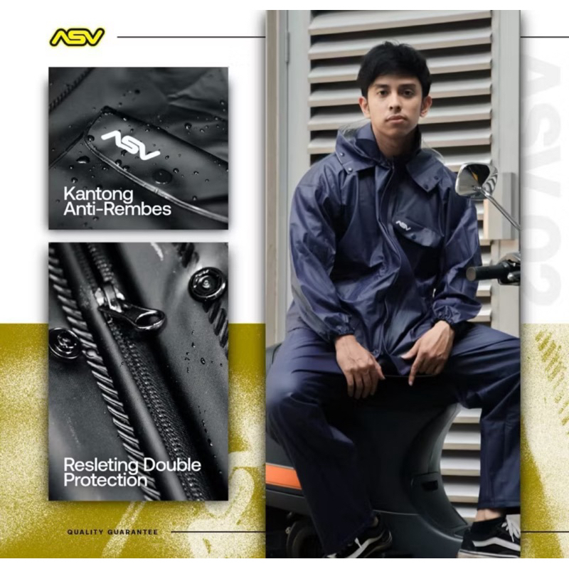 Jas Hujan ASV ORIGINAL/MANTEL ASV Ori/Setelan Jaket Celana Jas Hujan Karet ASV 1 2 Asli