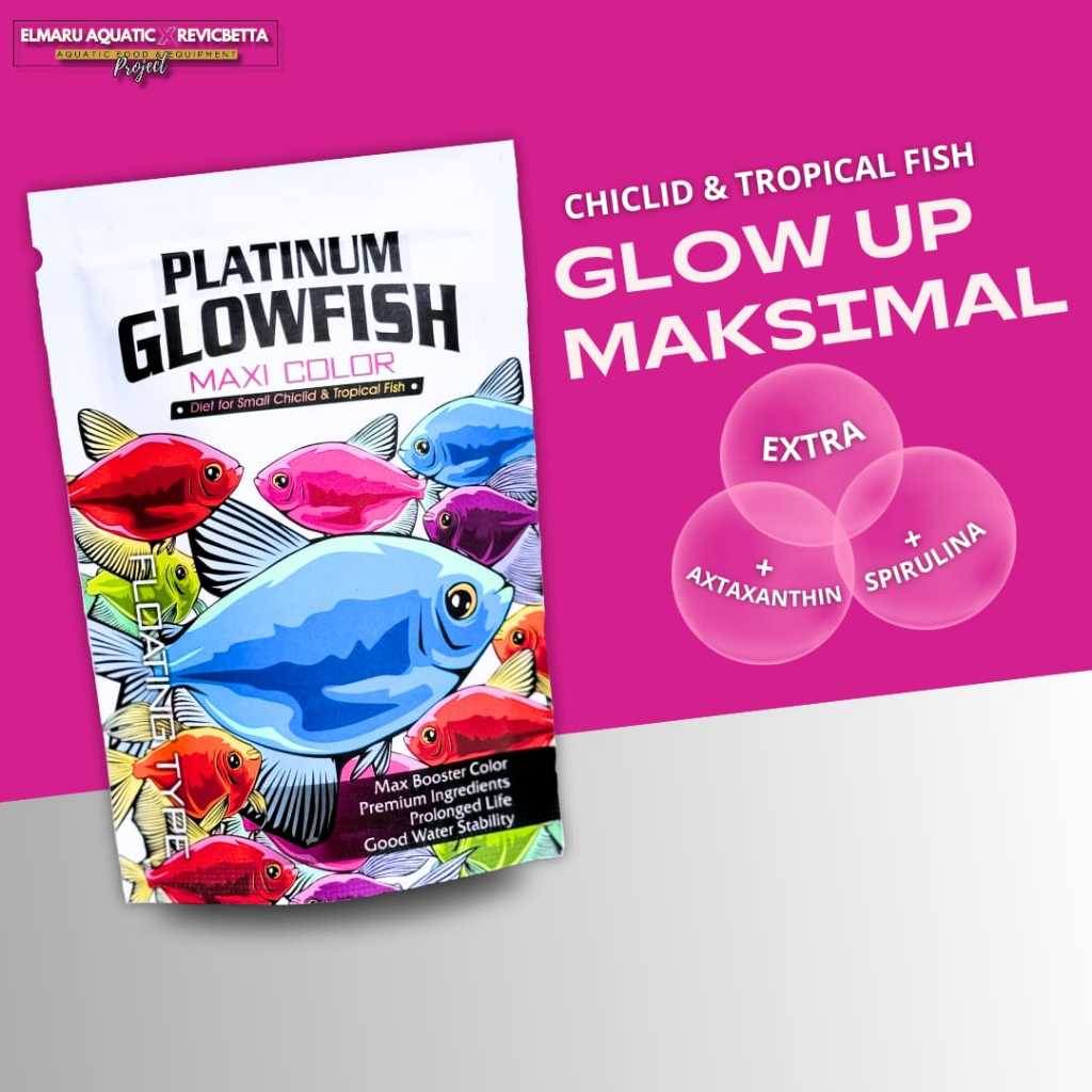NEW PELET GLOW.FISH pelet ikan kecil pelet ikan glow.fish Tetra Guppy dll
