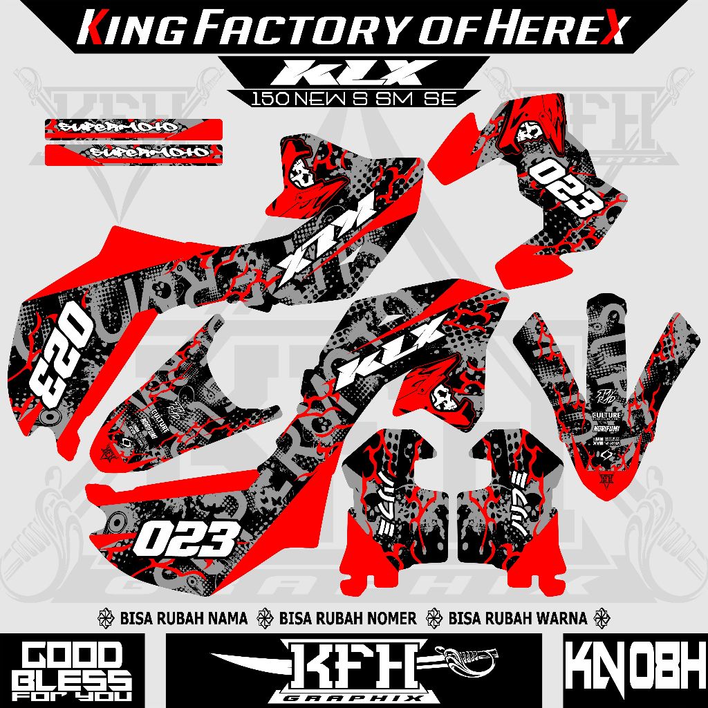 DECAL STIKER STICKER KLX 150 NEW - KLX 150 S NEW - KLX 150 SE NEW - KLX 150 SM NEW FULLBODY GRAFIS S