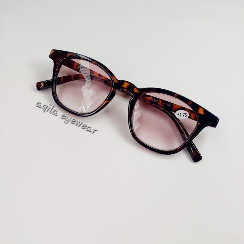 Kacamata baca kacamata plus lensa coklat gradasi 846