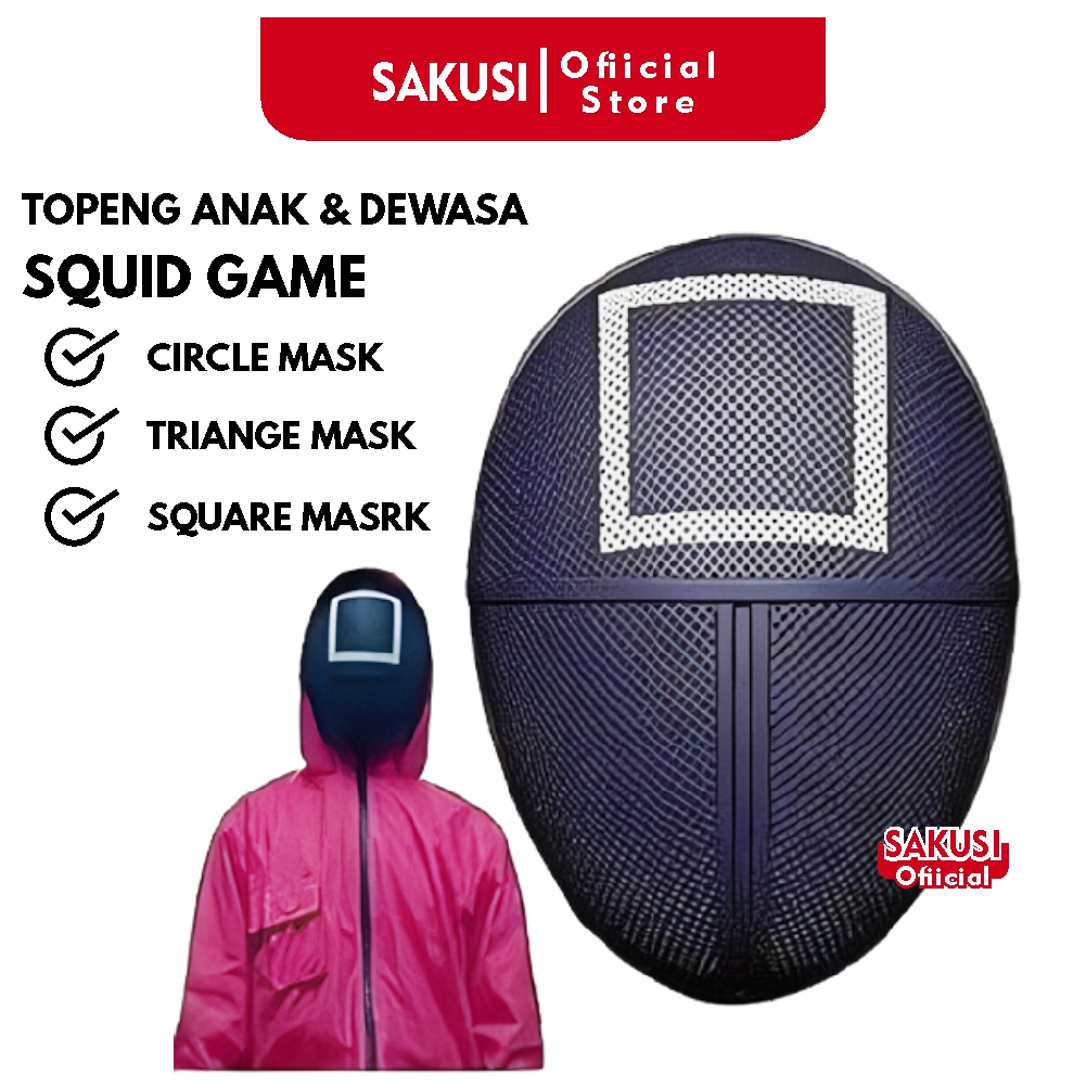 MAINAN ANAK TOPENG SQUID GAME/SQUID GAME MASK Topeng Squid Game Kostum Mask Halloween