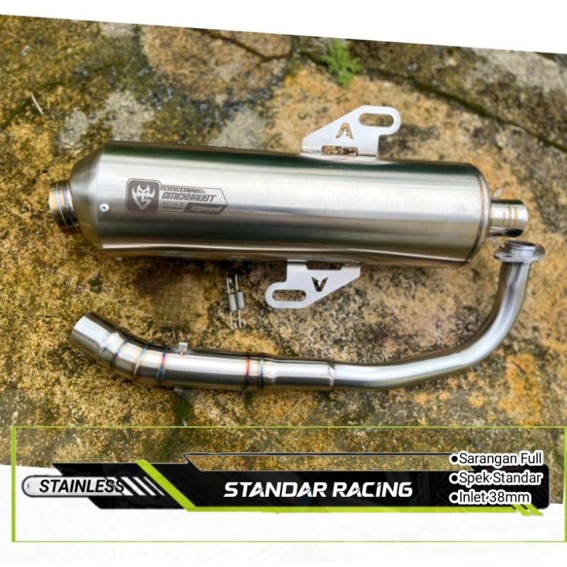 Knalpot standar racing bas adem Inlet 38mm Nmax Aerox Vario Pcx Lexi Adv evo01 stainless bas adem in