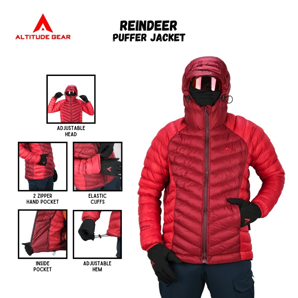 Jaket Gunung Dacron Puffer Gelembung Outdoor Pria Wanita Altitude gear Reindeer