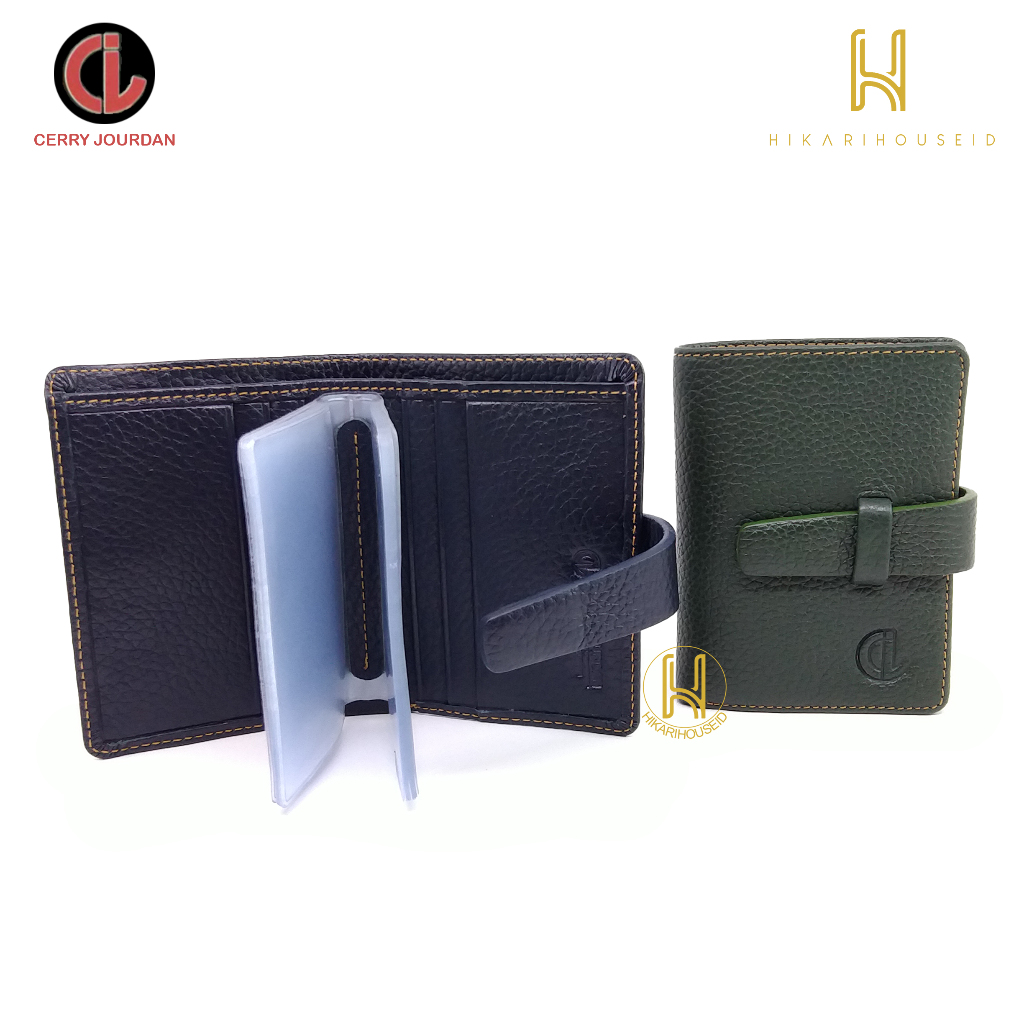 Dompet Kartu Album Kulit Asli - Dompet Wanita Minimalis - Cerry Jourdan - Hitam - Hijau - Biru - Cok
