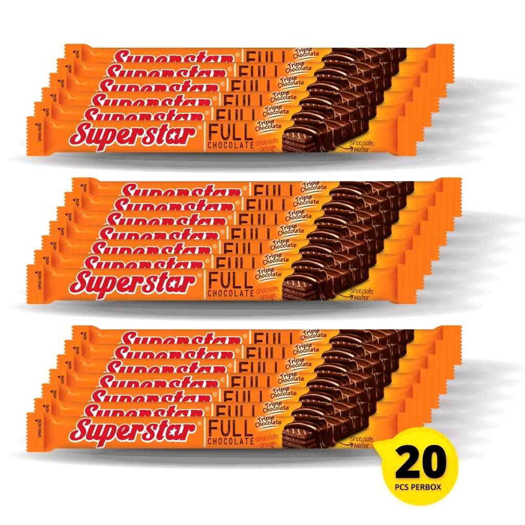 

Superstar Triple Chocolate Box Isi 20 Pcs @ 12.5 Gr Mayora