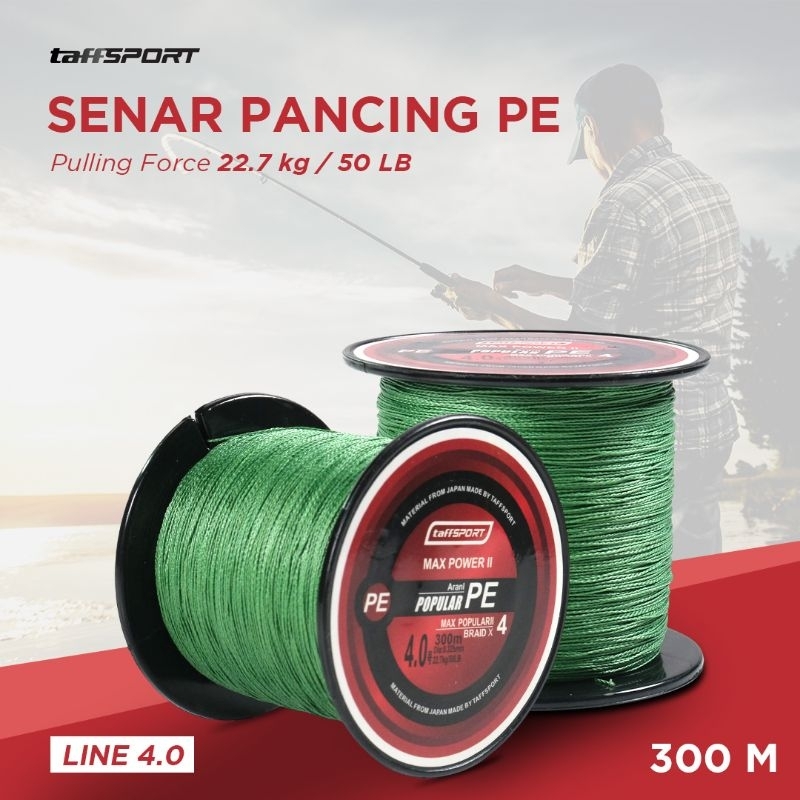 Senar Tali Pancing Benang PE Taffsport Fishing PE Braided Thick Line 300M