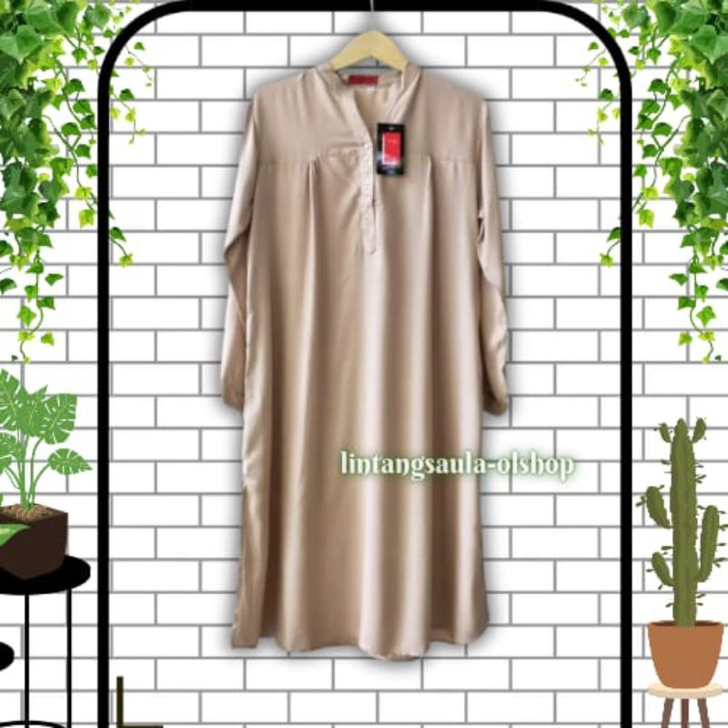Tunik polos rayon jumbo cream