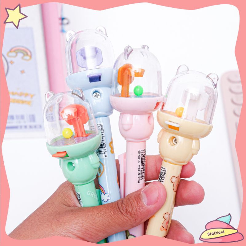 

(BISA REQUEST WARNA) Pena 3D Mekanik Mainan Basket Bear MD-120 Pulpen Lucu Anak Sekolah