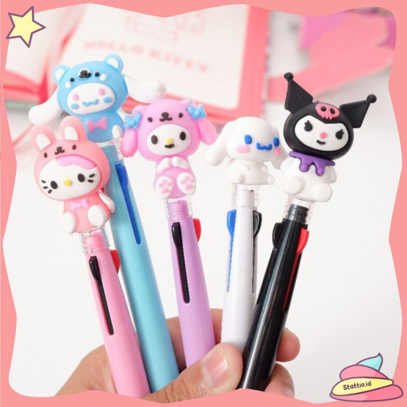 

Pena 3 Warna Sanrio Pulpen Pen Bolpen Bolpoint Gelpen Tinta Pulpen Cinnamorol My Melody Purin Hello Kity