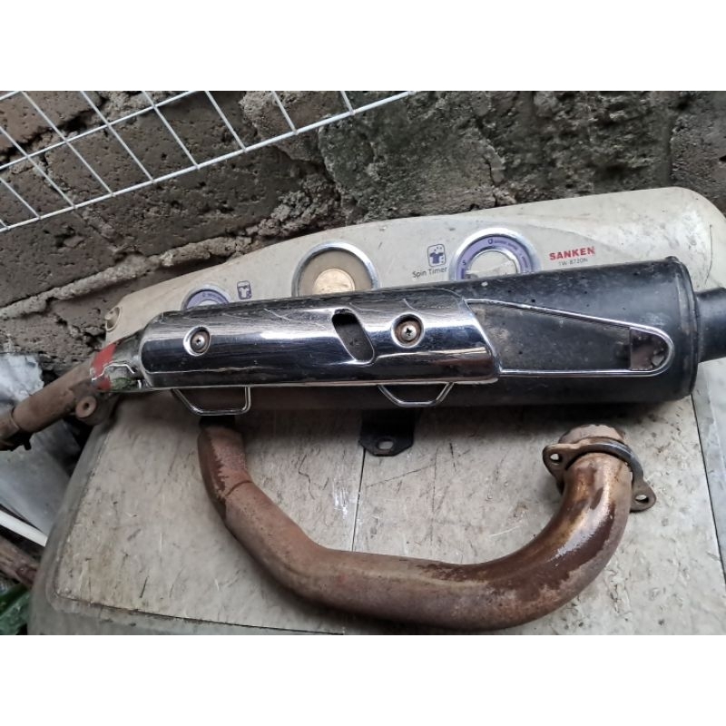 Knalpot scorpio skorpio z 225cc z 225 original ori copotan standar fullsystem fullset tinggal pasang