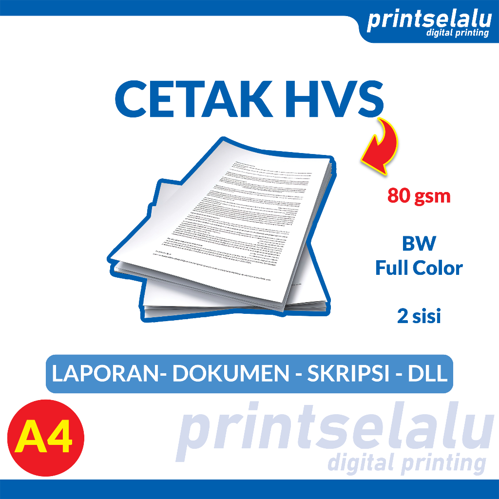 

Cetak HVS Dokumen Laporan A4 Kertas Paper 80gsm