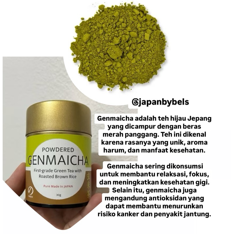 

Ready Stock! Noren Genmaicha powder mengandung Antioksidan made in Japan 30gr