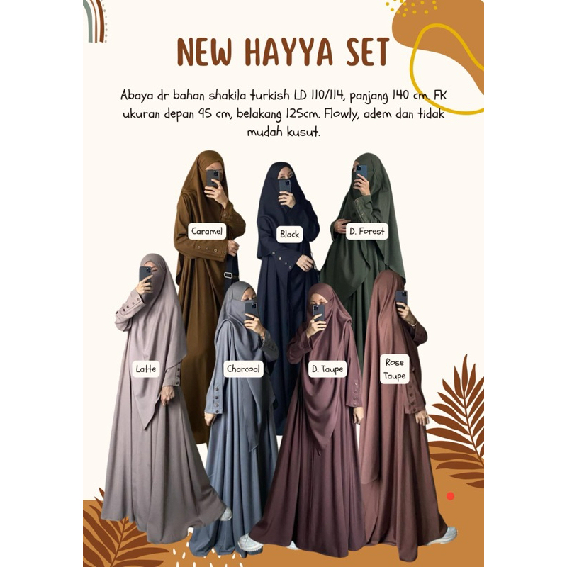 hayya set | abaya set khimar | abaya set | gamis set khimar