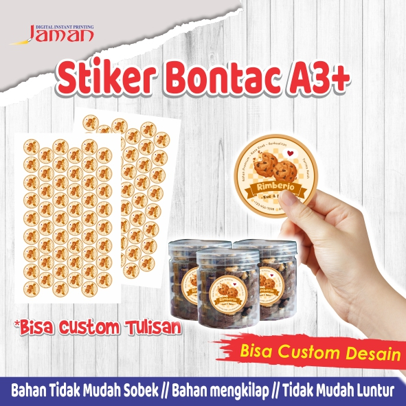 

Cetak Stiker Label Makanan / Label Kemasan + Cutting / Cetak Stiker Label Online Shop / Stiker Chromo Bontac / Aneka stiker bulat / Stiker ulang tahun / CUstom desain / Free cutting