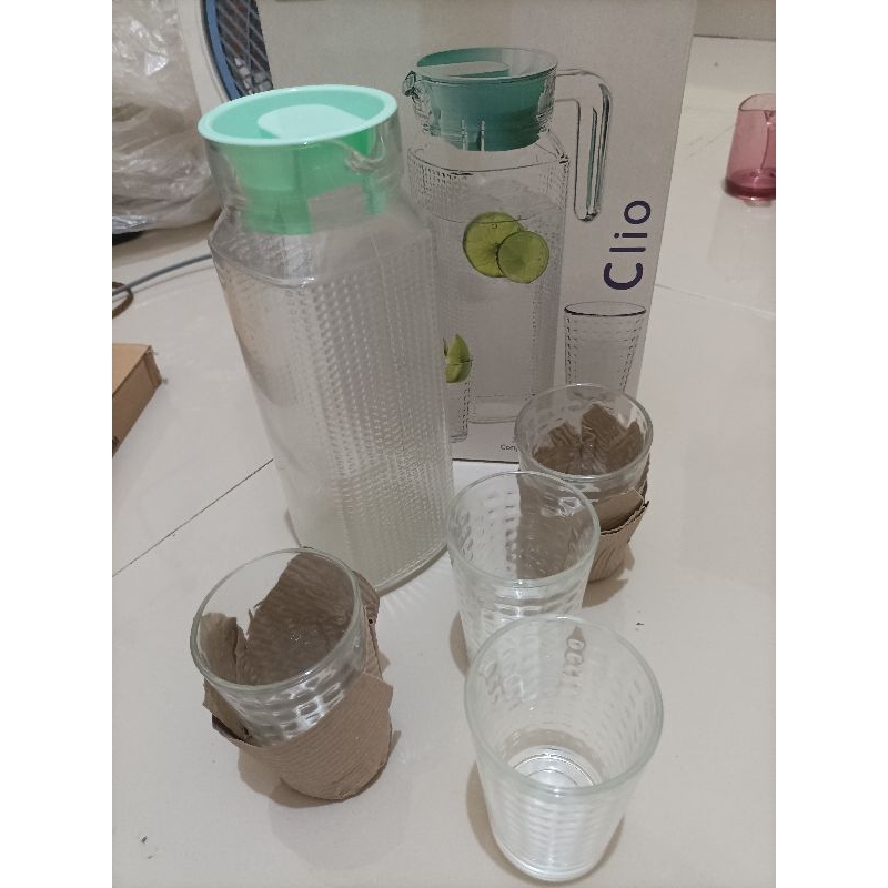 New Teko Kaca 1 Set dg Gelas