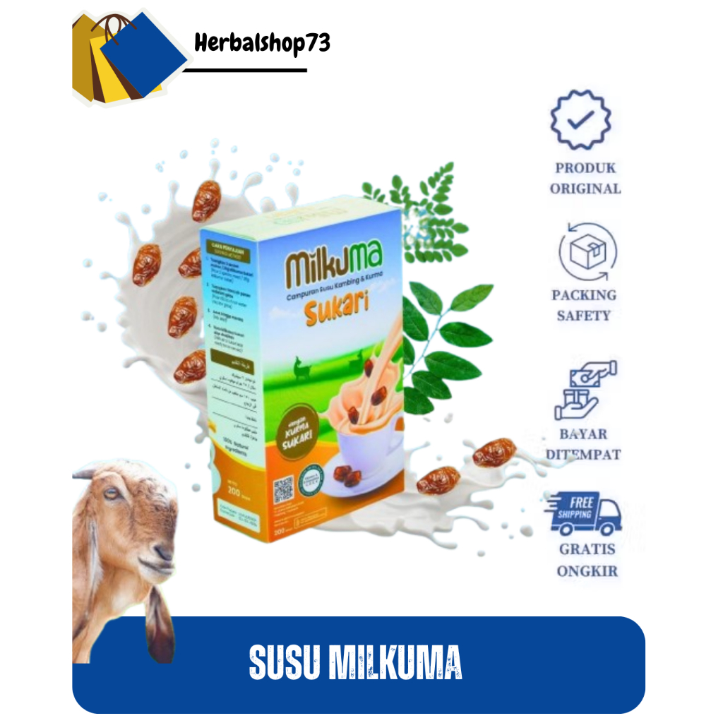 

Milkuma Susu Kambing Etawa Asli Original Plus Kurma Sukari Daun Kelor dan Daun Katuk