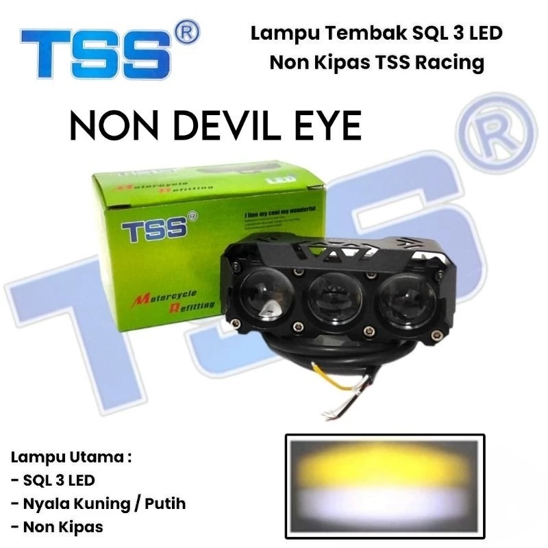 LAMPU TEMBAK SQL 3 MATA 35 WATT PUTIH KUNING LAMPU TEMBAK MOTOR MOBIL