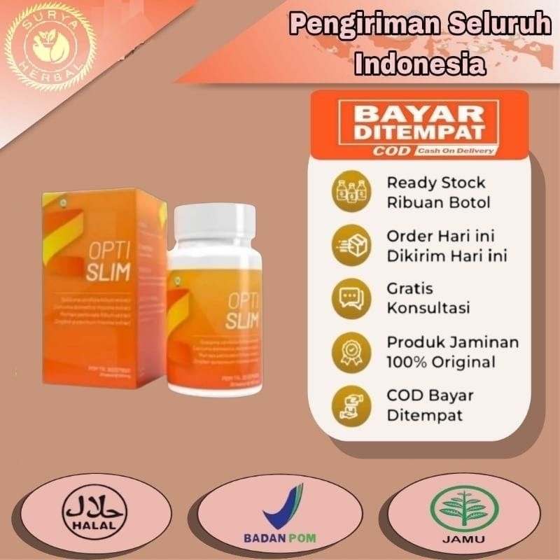 Optislim asli obat pelangsing badan herbal ampuh original bpom