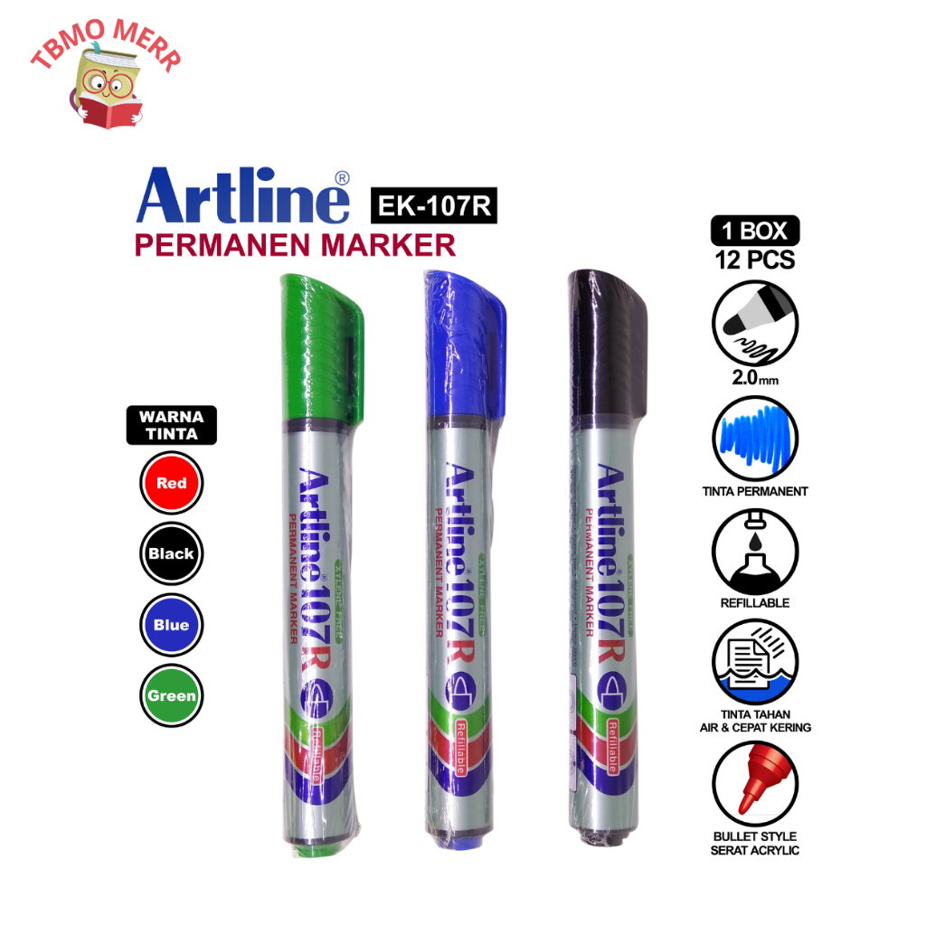 

Artline Spidol Marker Black EK-107R - Spidol Permanen Artline