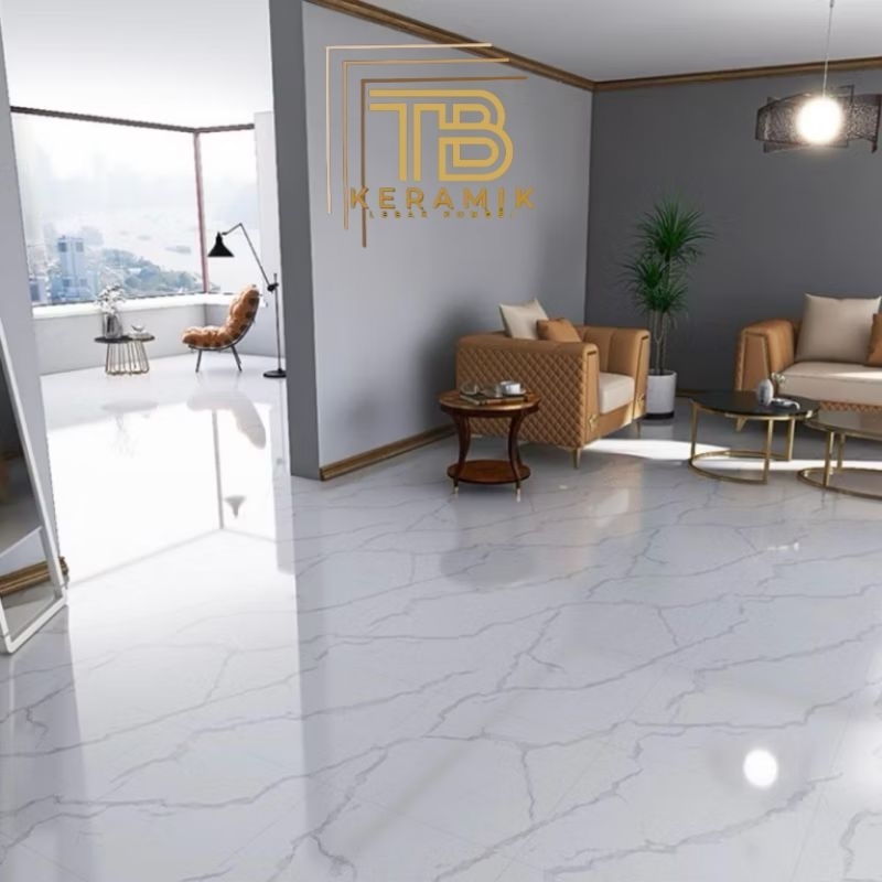 Granit Lantai 60x60cm| Daiva White | Glazed Polished | Arna