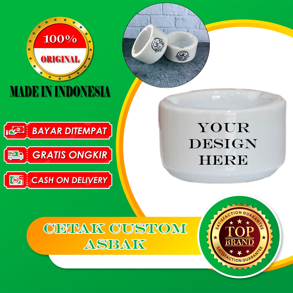 Asbak Keramik Cetak Custom Ceramic Souvenir Gift Hadiah Promosi