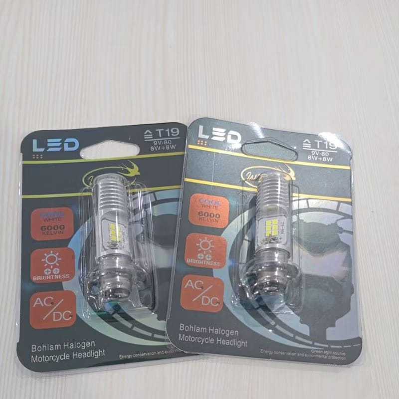 BOHLAM LAMPU LED MOTOR MIO-GRAND-BEAT-VARIO-SMASH LAMPU DEPAN T19 MEREK WDW